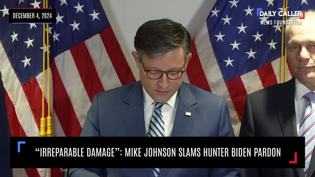 "Irreparable Damage": Mike Johnson Slams Hunter Biden Pardon