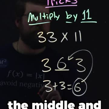 Multiply any 2-digit number by 11 in your Head | 33x11 | Minute Math Tricks Part 138 #shorts