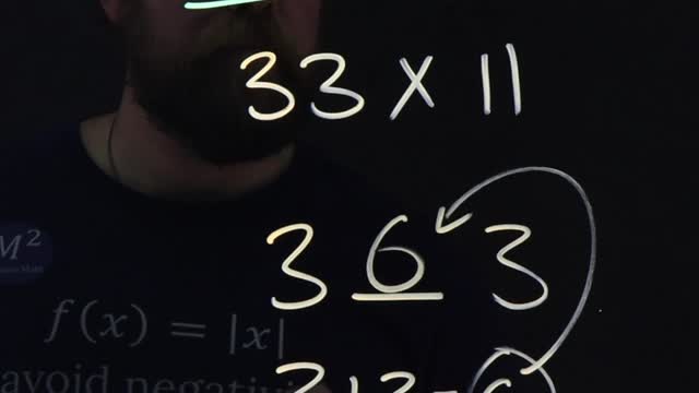 Multiply any 2-digit number by 11 in your Head | 33x11 | Minute Math Tricks Part 138 #shorts