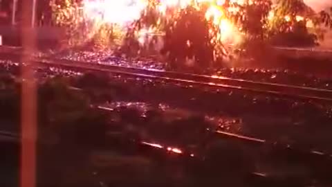 Huge Fire - Railway Station in India