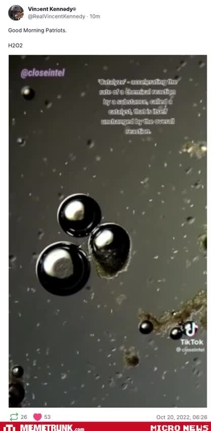 Hydrogen peroxide on living microbes