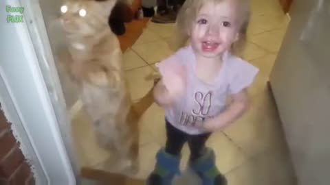 Adorable toddler cuddles with impressively tolerant cat my videos show please