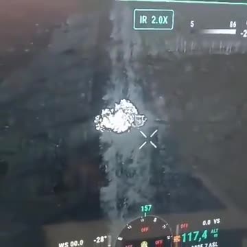 Russian IFV driving over a Ukrainian anti-tank mine during the night