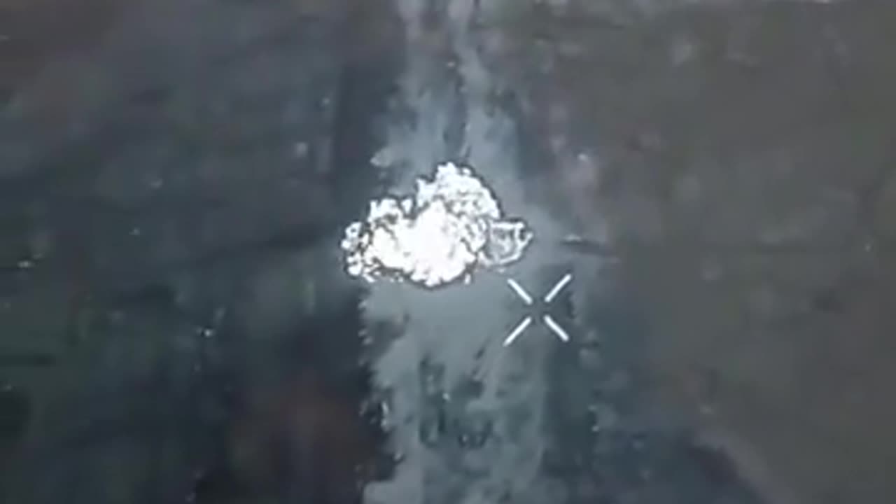 Russian IFV driving over a Ukrainian anti-tank mine during the night
