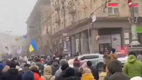 UKRAINIANS MARCH AGAINST VACCINE MANDATE AND PASPORTS