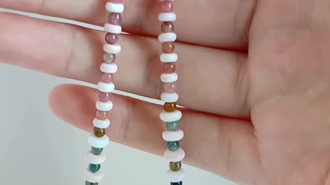 Sakura onyx Spodumene Kunzite pink shell 3mm Tourmaline Rubellite Apyrite roundle beads necklace