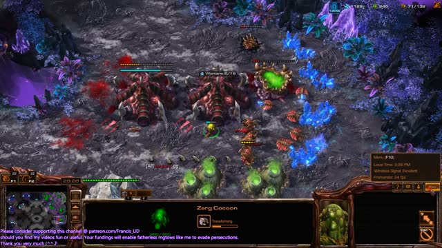 zerg v zerg long game pitifully lost to roaches..