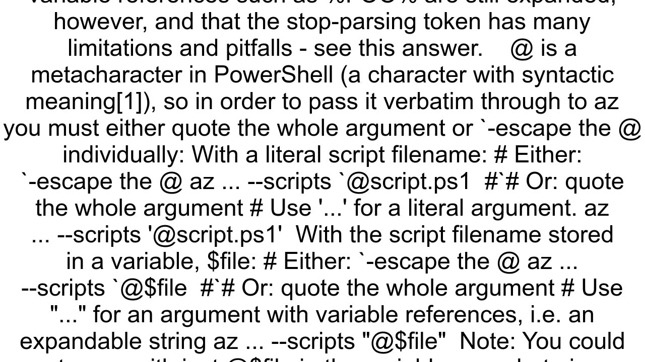 Supplying an input file via 3939 gives an error The splatting operator 3939 cannot be used to refer