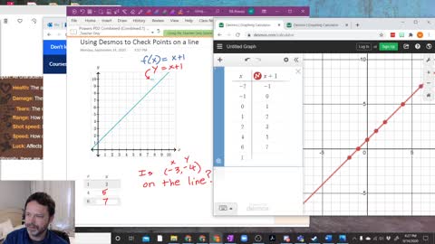 Checking Points on Lines With Desmos