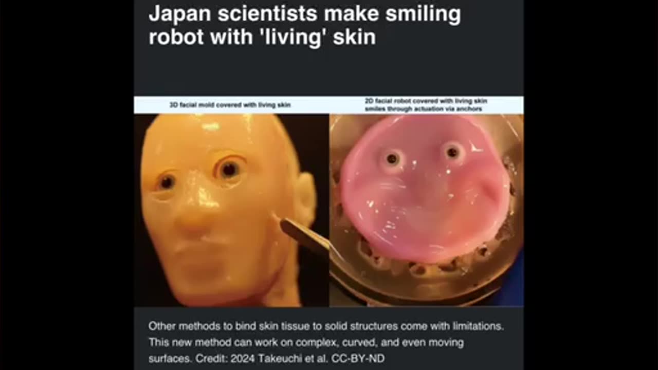 Japanese scientists developed a robot face with lab-grown human living skin