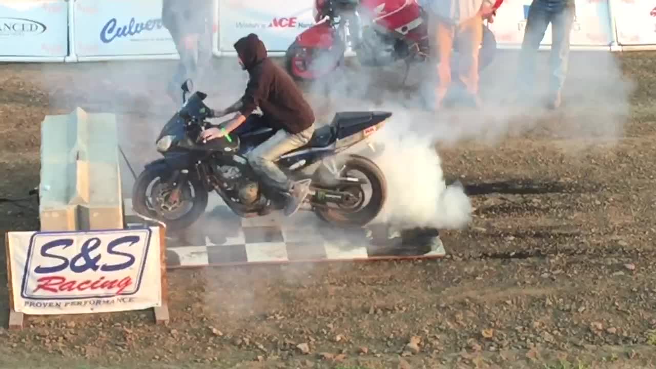 Motorcycle burn out