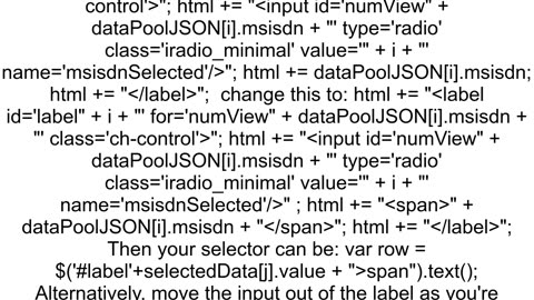 How to get the label value in javascript