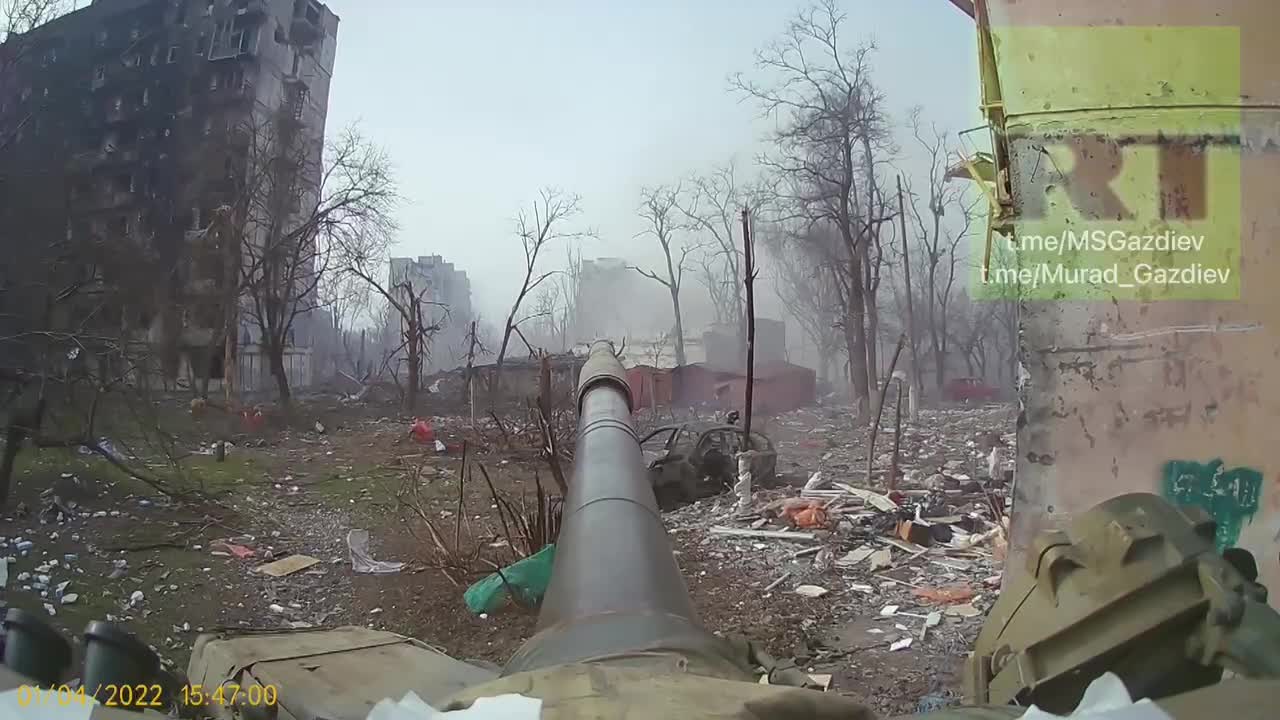 Ukrainian Azov nationalists entrenched themselves in yet another Mariupol high-rise building, with machine gun and guided missile emplacements