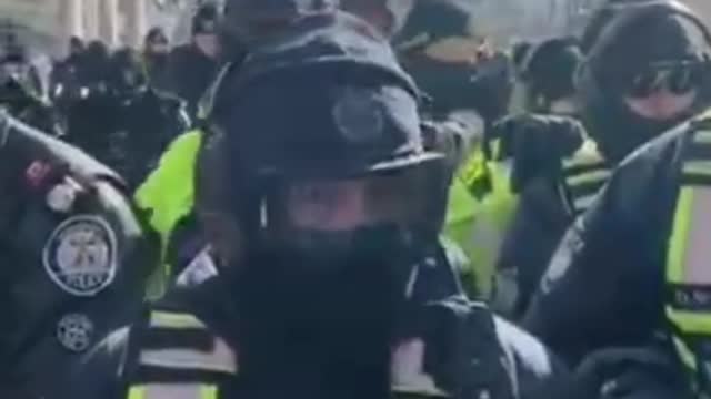 Police face protestors