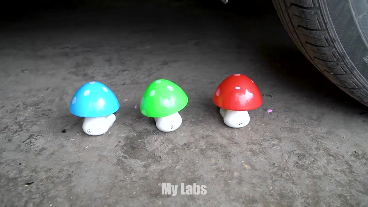 Crushing Crunchy & Soft Things by Car! EXPERIMENT Car vs Slime Balls