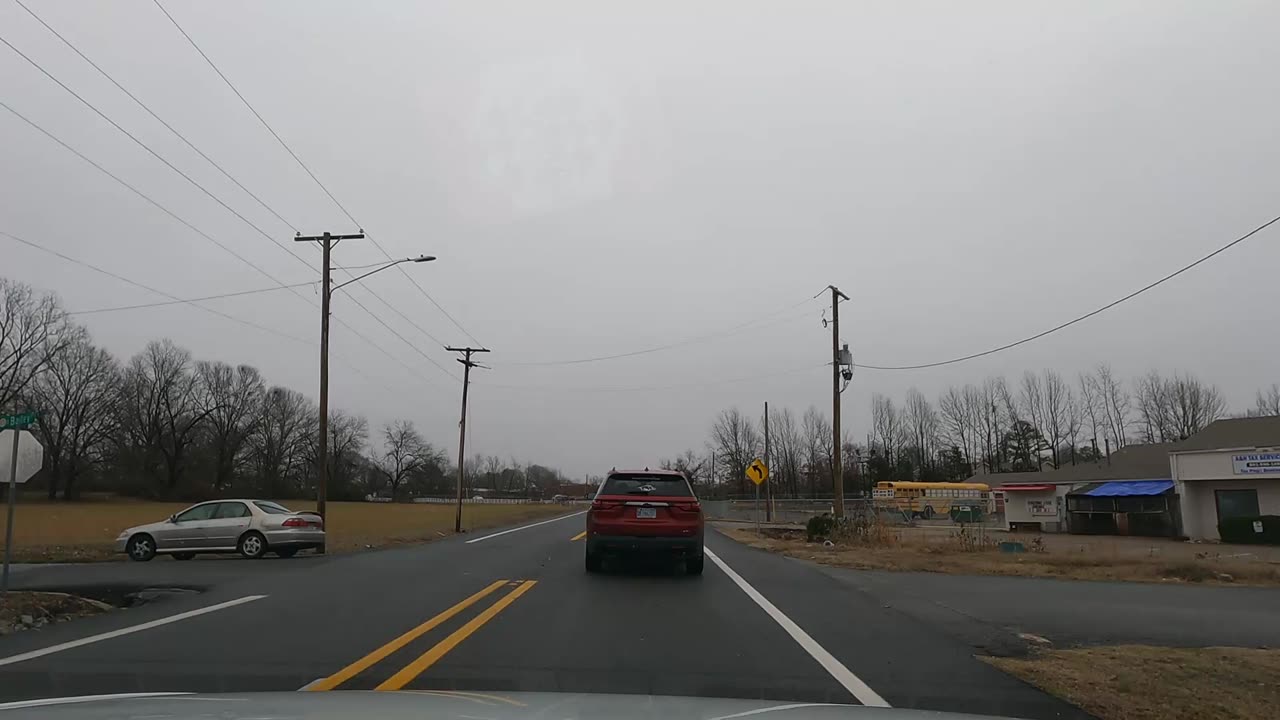 Foggy Day Virtual Drive Hwy 440,through First Street Jacksonville, Arkansas