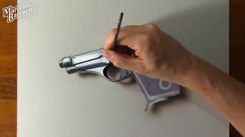 Draw A Metallic Silver For The Pistol