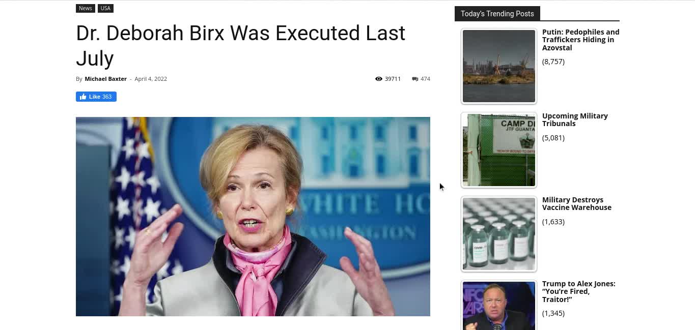 Dr. Deborah Birx Executed