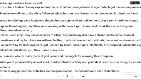 my experience with demons and aliens