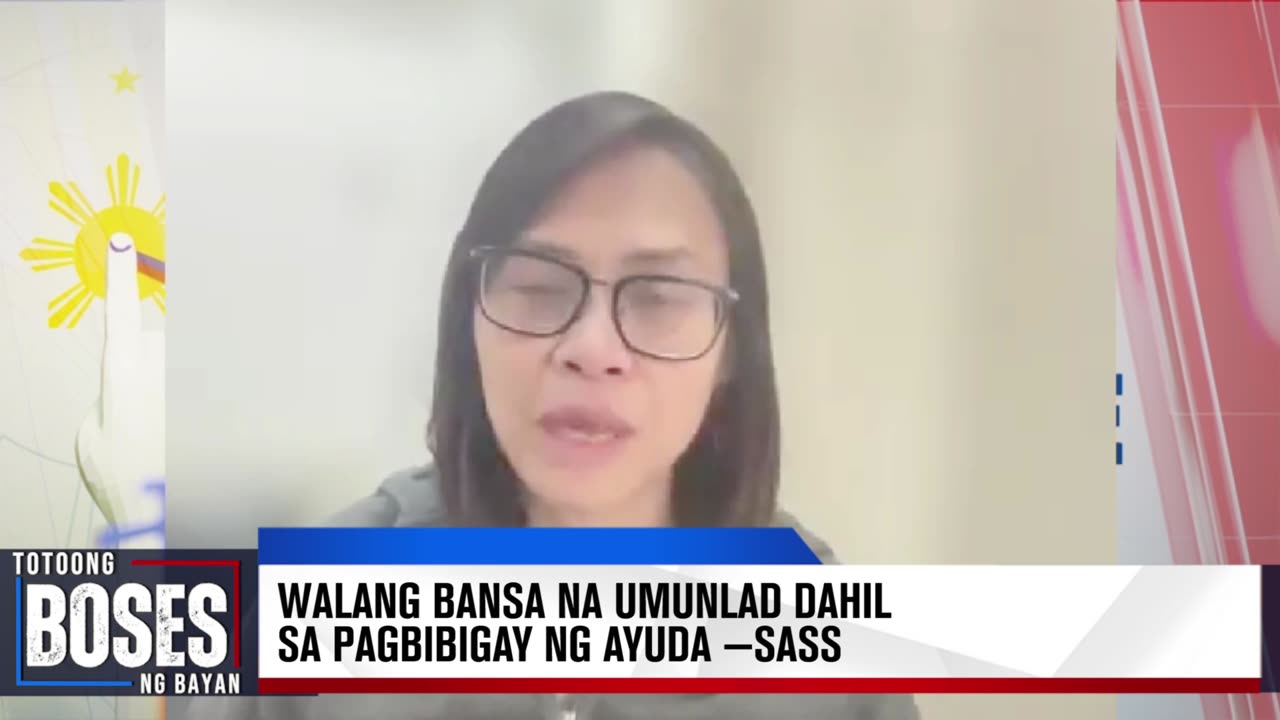 Walang bansa na umunlad dahil sa pagbibigay ng ayuda —Sass Rogando Sasot