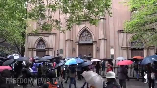 'They're Terrorizing My Uterus' - Nasty Abortion Enthusiast Performance Artist On NYC Church Steps