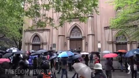 'They're Terrorizing My Uterus' - Nasty Abortion Enthusiast Performance Artist On NYC Church Steps