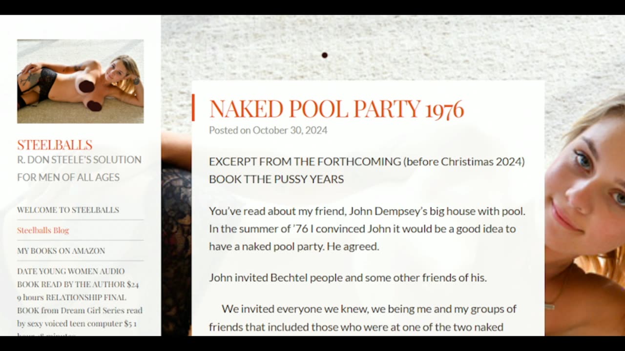 NAKED POOL PARTY excerpt from PUSSY YEARS