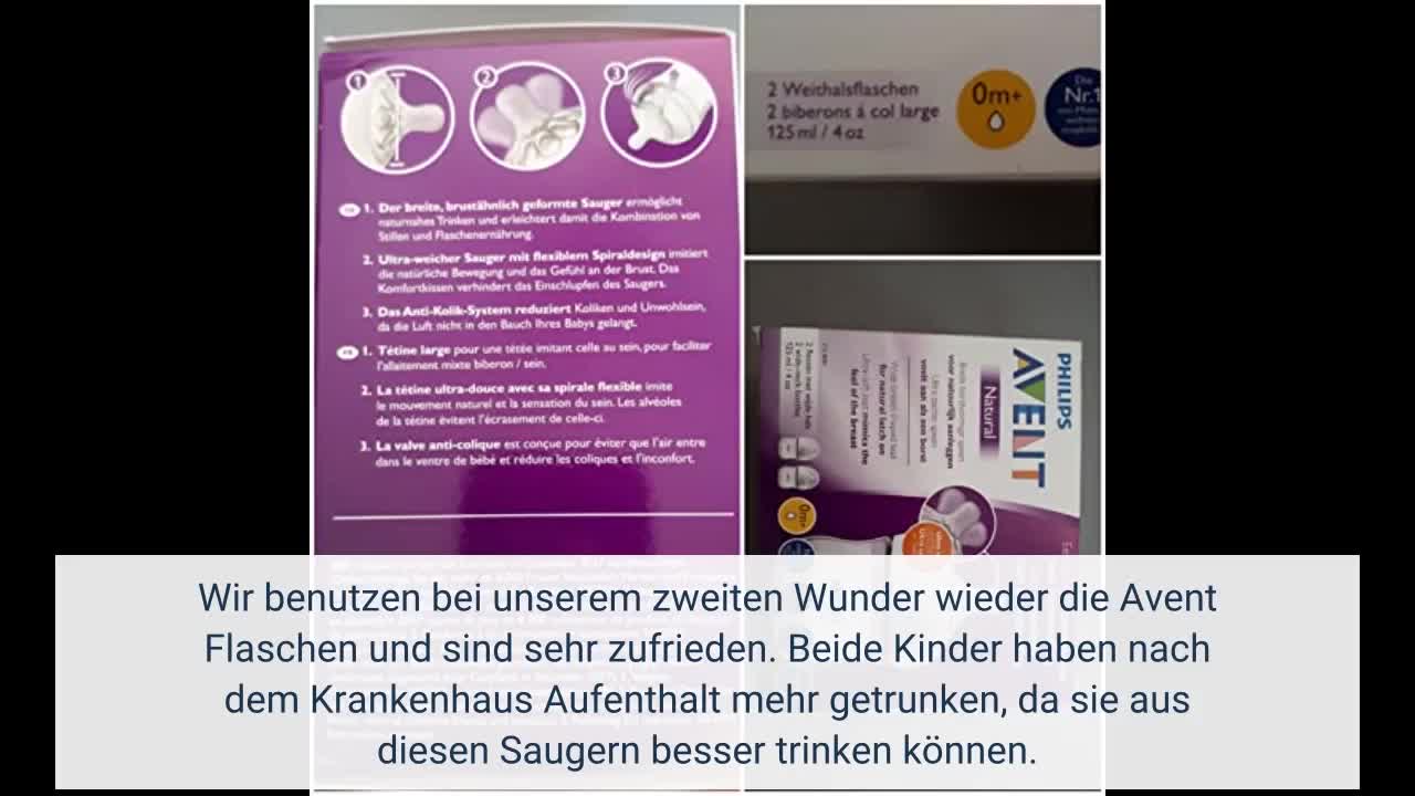 Philips Avent Natural-Babyflasche mit Sauger für Neugeborene (Modell SCF030/17)