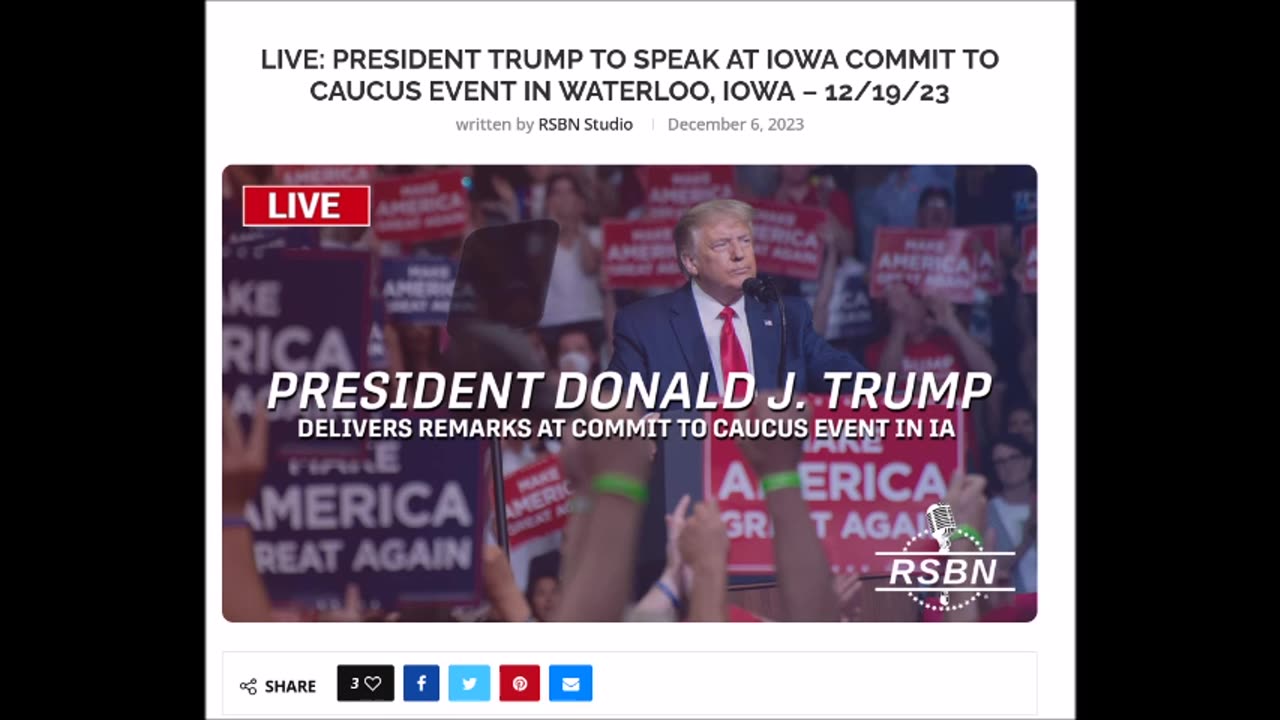 LIVE: President Trump to Speak at Iowa Commit to Caucus Event in Waterloo, Iowa