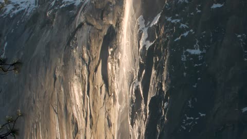 Waterfall Pours like Molten Lava