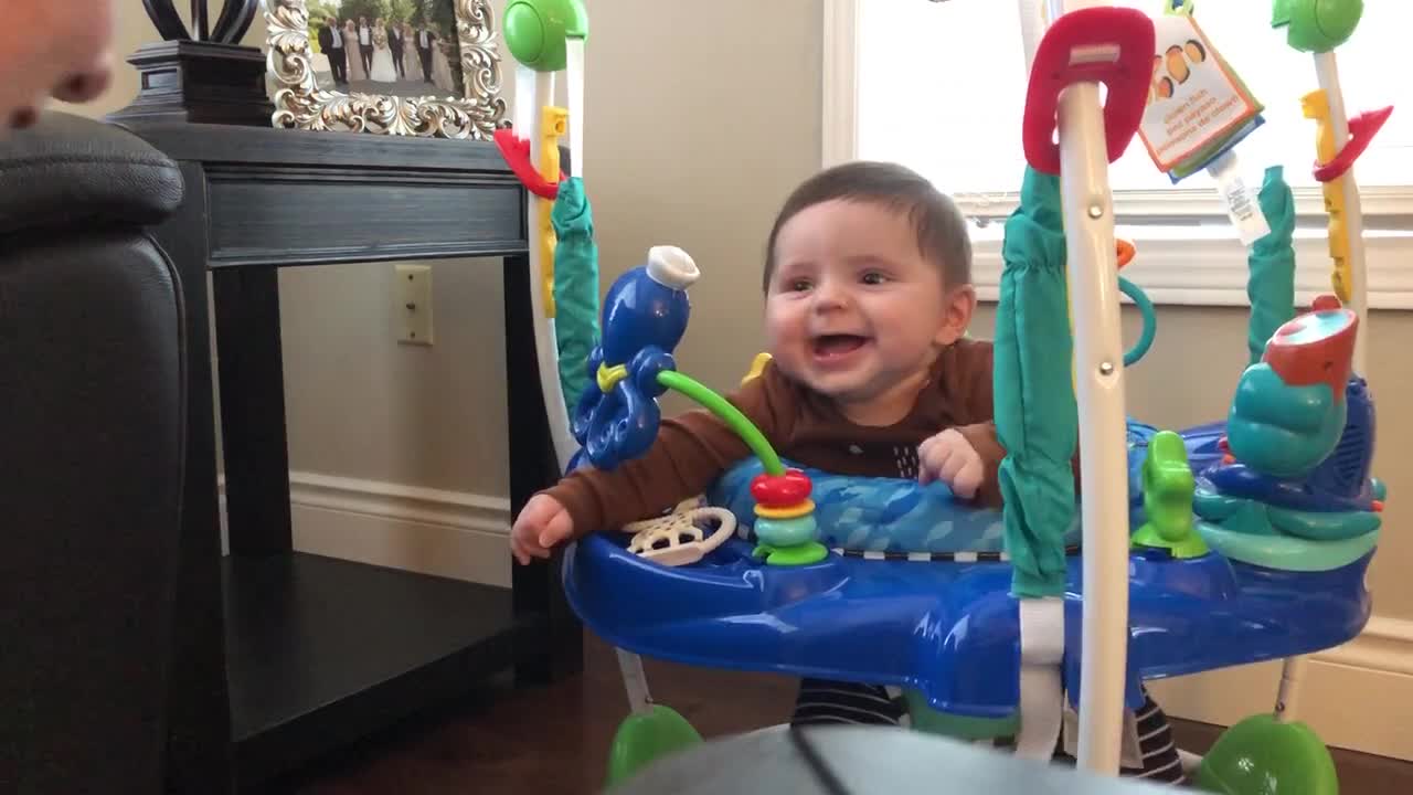 Happy Baby Can't Stop Giggling At Mommy's Antics