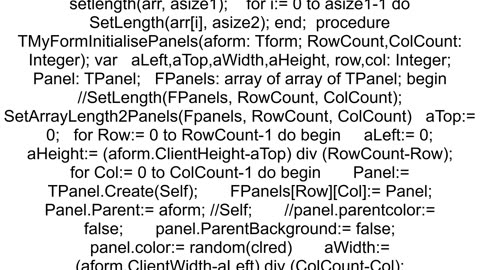 Delphi 2009 create a TPanel at runtime and change its color