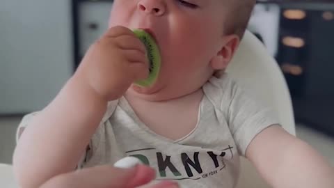 Funny baby reaction