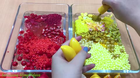 RED vs YELLOW _ Mixing Random Things into Slime _ Special Series Satisfying Slim (1)