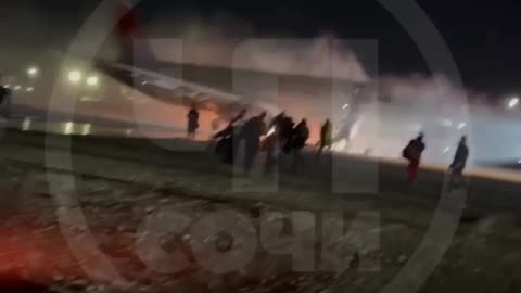 People Continue to Pour Out of Burning Russian Plane in Turkey