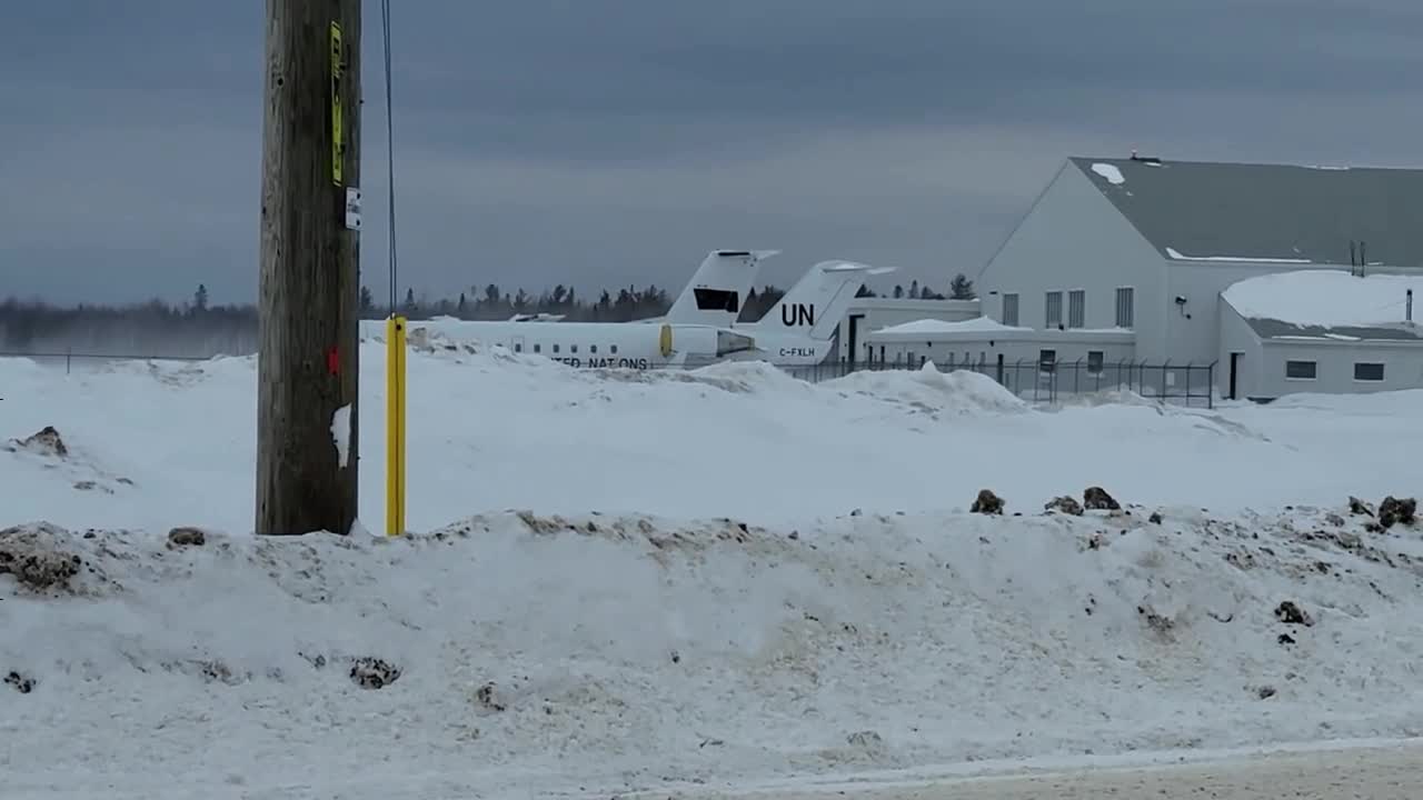 UN planes at Canadian Military base in North Bay Feb 20, 2022