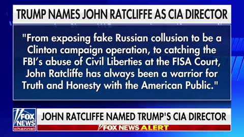 BREAKING NEWS Trump taps John Ratcliffe for CIA director