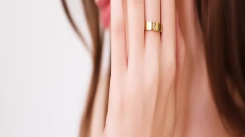 Best Gifts Couples Valentine's Day - Gold Plated Titanium Steel Women Stacking Ring