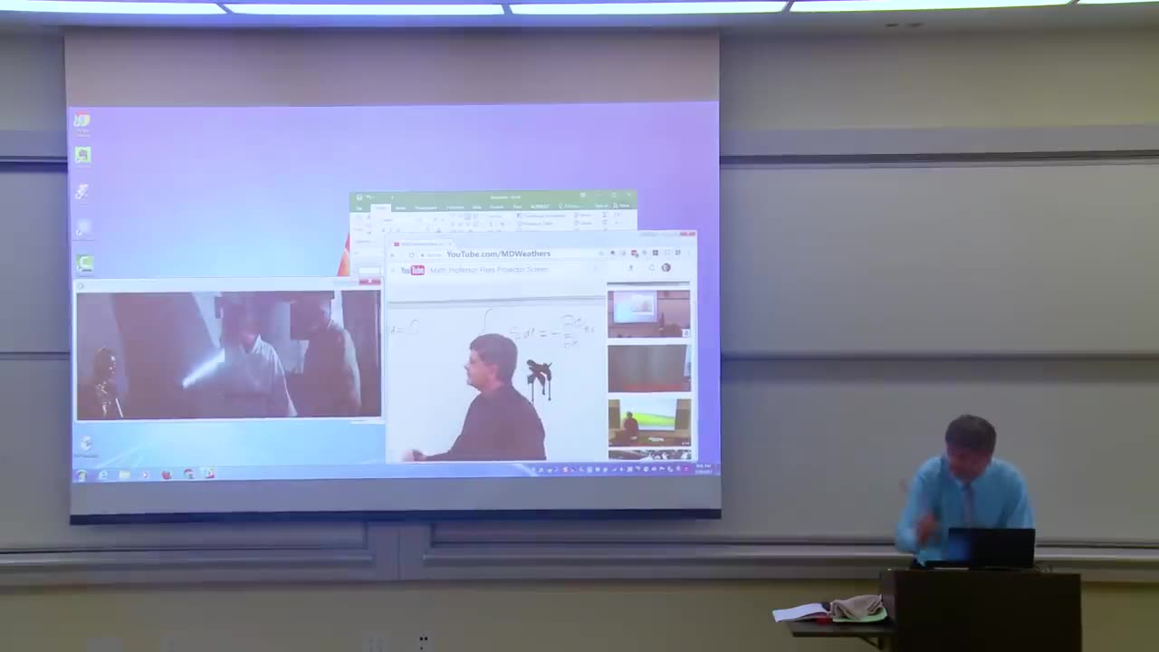 Maths Professor Fixes Projector Screen (April Fools Prank)