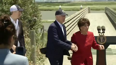 Joe Needs a Little Help: POTUS Looks Weak Being Escorted at Nature Center Event.