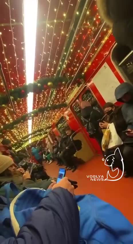 New Year's train spotted in Moscow