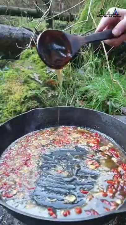 Primitive Cook, Wrapped Salmon Forest Style Survival Skills //Cooking in nature //