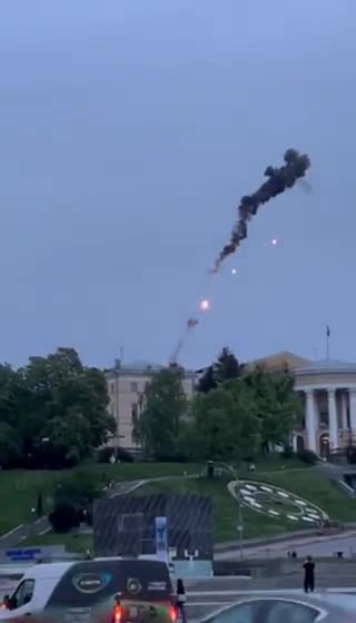 Video of the downing of one #Russian UAV in #Kiev.