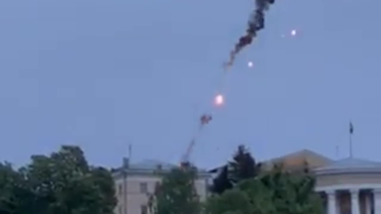 Video of the downing of one #Russian UAV in #Kiev.