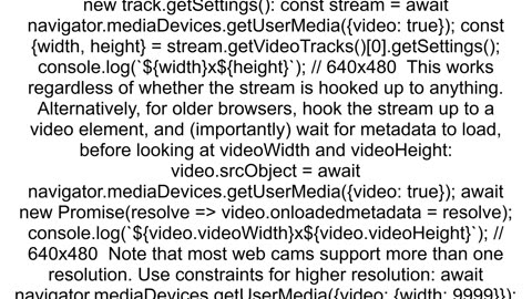 How can I detect width and height of the webcamera