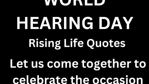 WORLD HEARING DAY