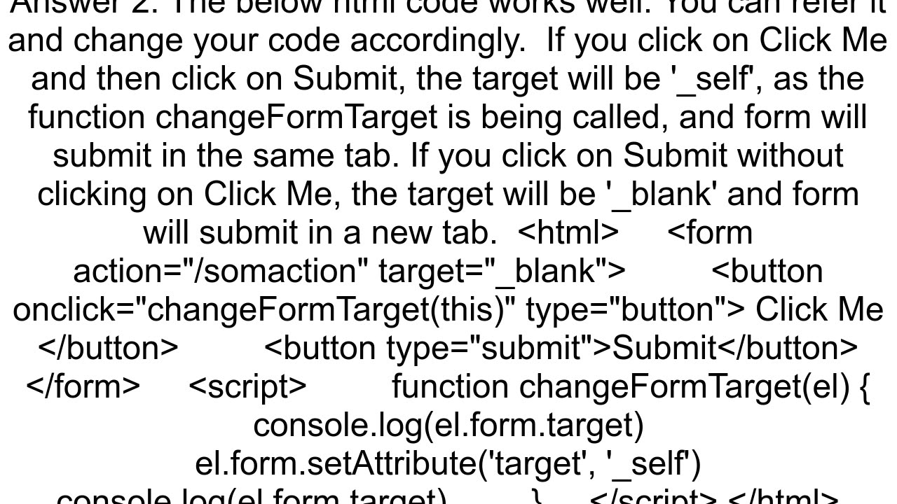 How can I change the target of a form from javascript