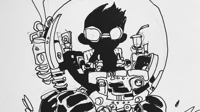 drawing video of a sci fi rover
