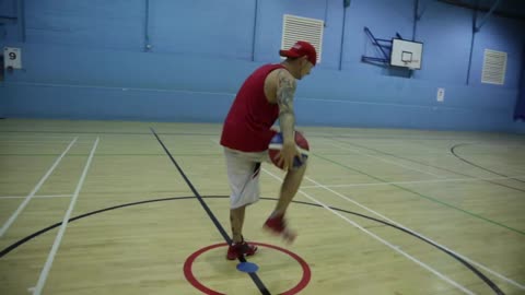 Guy Lands a 3 Pointer Back Turned After Showing off Skilled Basketball Tricks