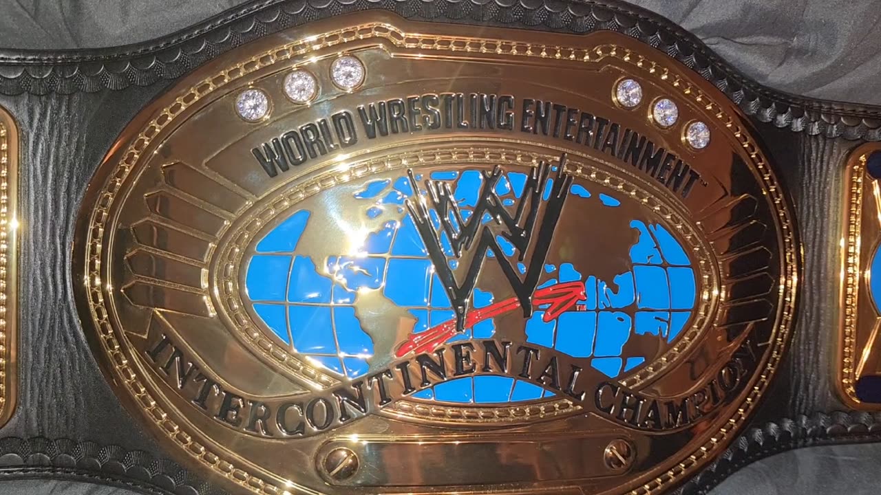 WWE Intercontinental championship (Oval) replica re-stoned by Rafford designs